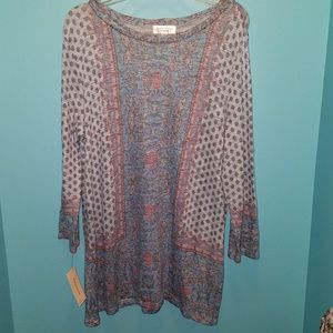 NWT JohnPaulRichard Soft Knit Print Top